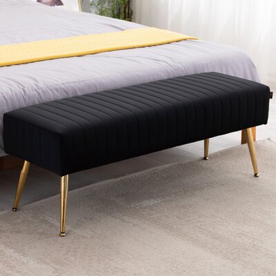 Rodjanae Velvet with Upholstery Bench by Everly Quinn
