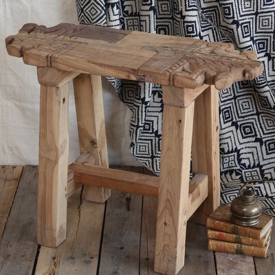 Alfred Salvaged Wood Accent Stool by Steelside