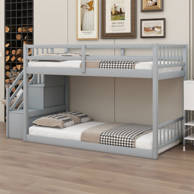 Bunk Bed With Storage Staircase by Harriet Bee