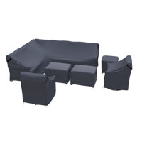 Corringham All-Weather Wicker Modular Patio Conversation Set Cover With Cushions by Forever Patio