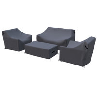 Donnie Acacia 4- Piece Outdoor Conversation Set Cover For Sofa Seating Group With Cushions by Joss & Main