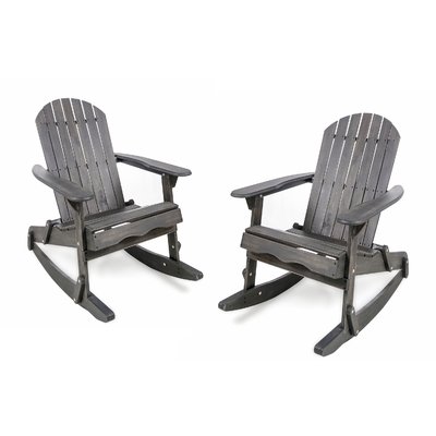 Crossen Solid Wood Rocking Adirondack Chair by Rosecliff Heights