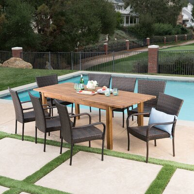 Mangus 9 Piece Extendable Dining Set