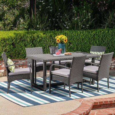 7 Piece Dining Set with Cushions