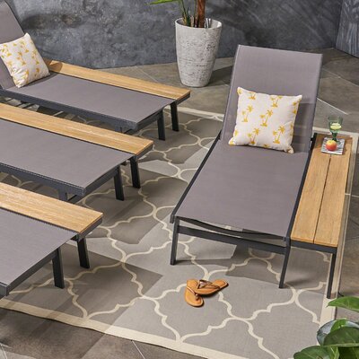 Absinthe Reclining Sun Lounger Set with Table