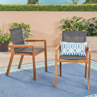 Mullenix Patio Dining Chair Armchair by George Oliver