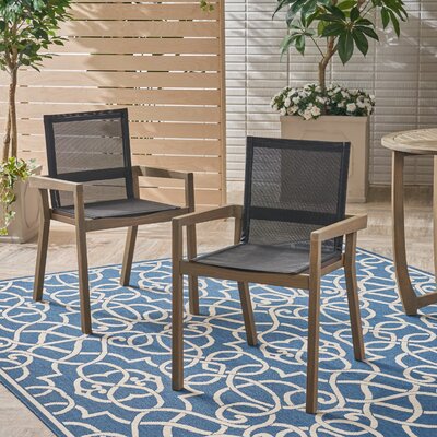 Mullenix Patio Dining Chair Armchair by George Oliver