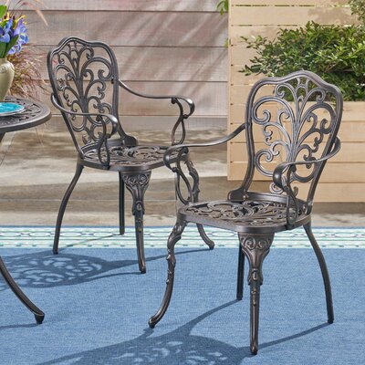 Roderick Patio Dining Chair by Fleur De Lis Living