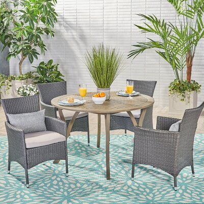 Nicolini 5 Piece Dining Set with Cushions
