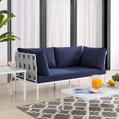 Harmony Sunbrella Outdoor Patio Aluminum Loveseat by Modway by Modway