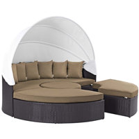Modway Quest Circular Outdoor Wicker Rattan Patio Daybed with Canopy by Modway