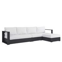 Modway Tahoe Outdoor Patio Powder-Coated Aluminum 3-Piece Left-Facing Chaise Sectional Sofa Set by Modway