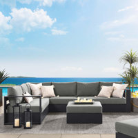 Modway Tahoe 57.5" Wide Outdoor U-Shaped Patio Sectional with Cushions by Modway