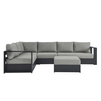Modway Tahoe 57.5" Wide Outdoor U-Shaped Patio Sectional with Cushions by Modway