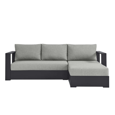 Modway Tahoe Outdoor Patio Powder-Coated Aluminum 2-Piece Right-Facing Chaise Sectional Sofa Set by Modway