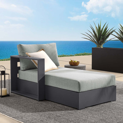 Modway Tahoe Outdoor Patio Powder-Coated Aluminum Modular Left-Facing Chaise Lounge by Modway