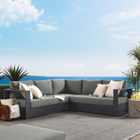 Modway Tahoe Outdoor Patio Powder-Coated Aluminum 3-Piece Sectional Sofa Set by Modway