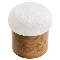 Modway Breeze Boucle Upholstered Ottoman In Ivory Burl
