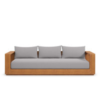 Tahoe Outdoor Patio Acacia Wood Sofa In Natural Light Gray by Modway
