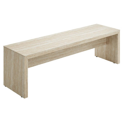 Mirella 53.5” Faux Travertine Bench In Travertine by Modway