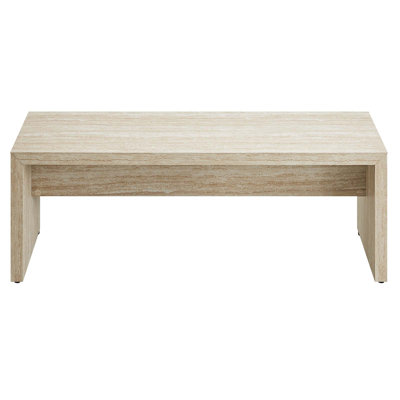 Mirella 53.5” Faux Travertine Bench In Travertine by Modway