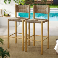 Parkland Outdoor Patio Rattan And Aluminum Counter Stools Set Of 2