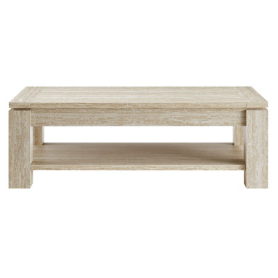 Hollis Travertine Coffee Table In Travertine by Modway