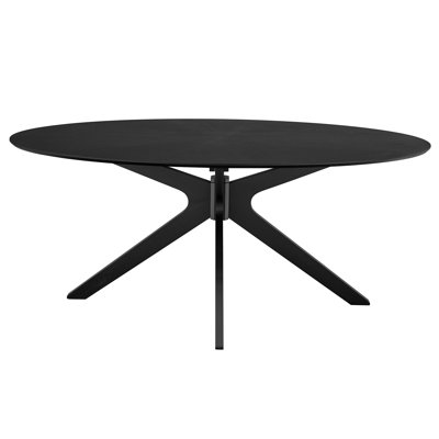 Crossroads Oval Wood Dining Table In Black by Modway