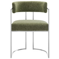 Huron Curved Back Fabric And Metal Dining Accent Chair by Modway