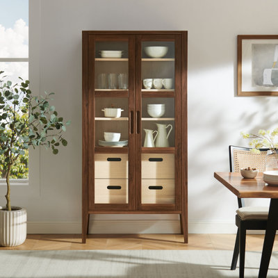 Nell 71" Glass Door Tall Display Storage Cabinet by Modway