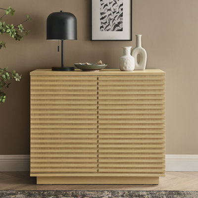 Render 2-Door Fluted Accent Cabinet In Walnut by Modway