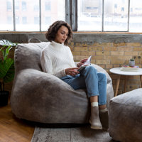 Big Joe Nestle Vegan Leather Bean Bag Lounge Chair by Big Joe