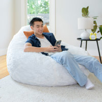 Big Joe Large Teardrop Foam Filled Bean Bag Chair with Soft Removable Cover by Big Joe