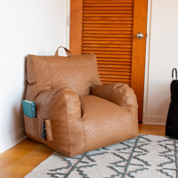 Big Joe Dorm Bean Bag Chair with Drink Holder and Pocket, Durable Polyester by Big Joe