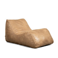 Big Joe Delmont Foam Filled Bean Bag Chair with Removable Cover, Vegan Leather or Boucle by Big Joe