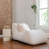 Big Joe Delmont Foam Filled Bean Bag Chair with Removable Cover, Vegan Leather or Boucle by Big Joe
