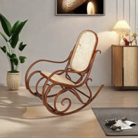 Casual Rattan Solid Wood Rocking Chair Rocking Chair