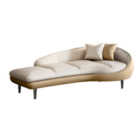 Solid Wood Frame And Leather Recliner Faux Leather Chaise Lounge by ChairVogue