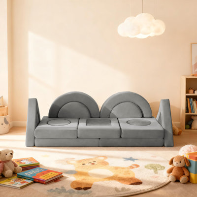 Kids Couch,16PCS Modular Play Couch for Playroom Bedroom by FKS LIFE