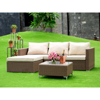 Audet 3 Piece Rattan Sectional Seating Group with Cushions by Three Posts