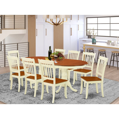 8Â - Person Butterfly Leaf Solid Wood Dining Set by East West Furniture