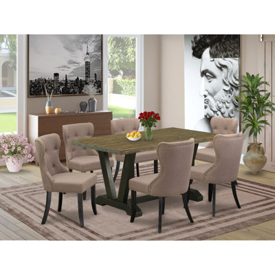 6Â - Person Solid Wood Dining Set by East West Furniture