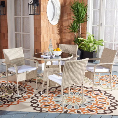 Laina Round 4 - Person Bistro Set with Cushions