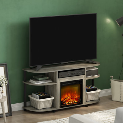 Beitske TV Stand for TVs up to 55" with Electric Fireplace Included by Wade Logan
