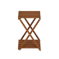 Shanda Outdoor Toolless Multipurpose Folding Display Plant Stand, 2-Tier, Natural by Ebern Designs