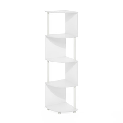 Sharee 4-Tier Zigzag Corner Shelf Bookcase, Bookshelf by Ebern Designs