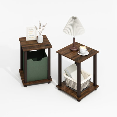 Simplistic End Table, Set of Two, Black Walnut/Brown by 17 Stories