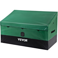 VEVOR Outdoor Storage Box, 100 Gallon Waterproof PE Tarpaulin Deck Box W/Galvanized Frame