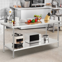 Kitchen Cart with Stainless Steel Top by VEVOR