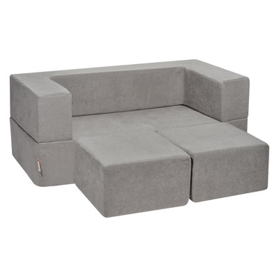 Modular Kids Play Couch 4Pcs DIY Creative Child Sectional Sofa Dark Grey by VEVOR